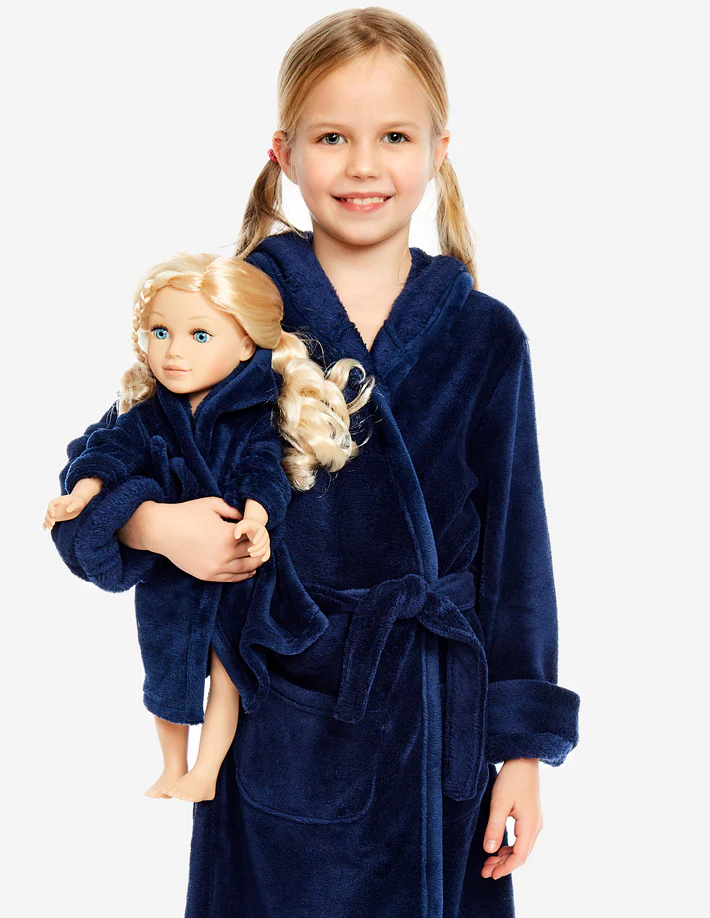 Girl & Doll Fleece Hooded Robe Colors - Image 5