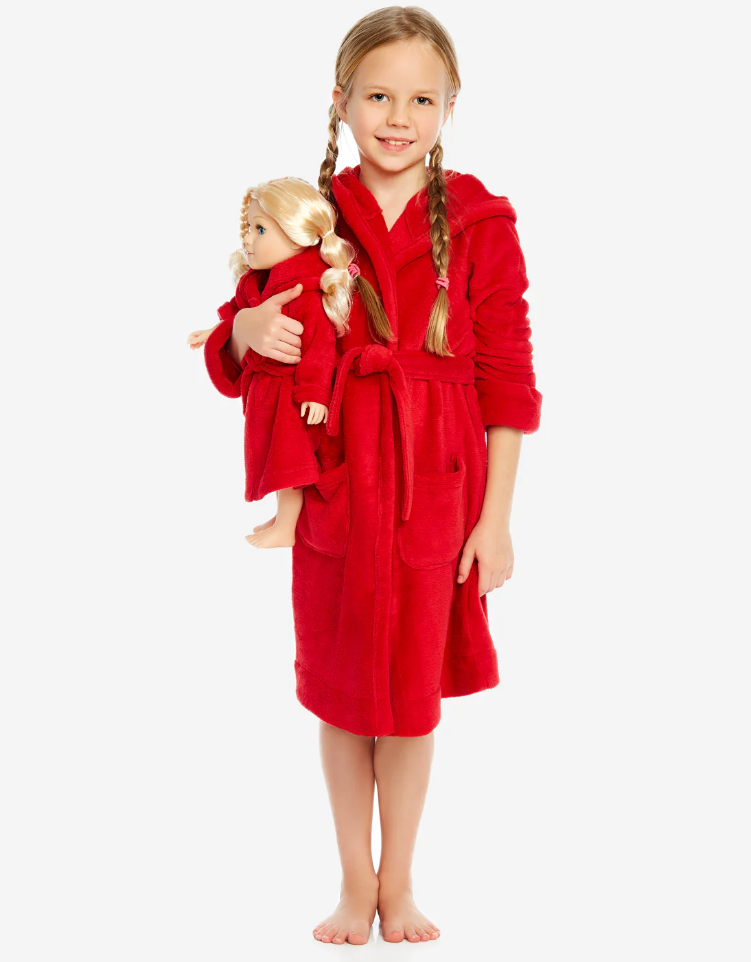 Girl & Doll Fleece Hooded Robe Colors - Image 7