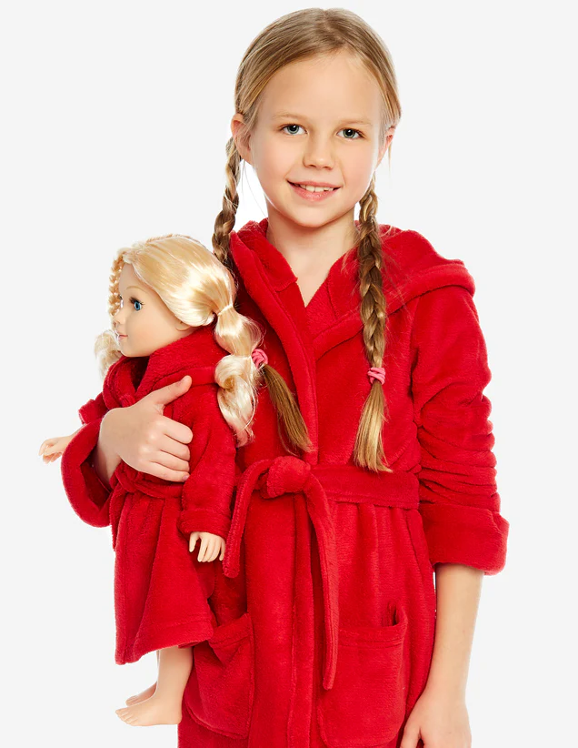 Girl & Doll Fleece Hooded Robe Colors - Image 8