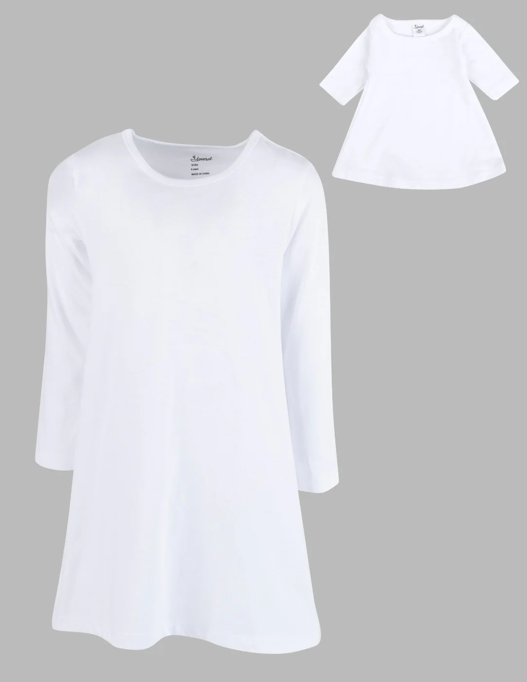 Matching Girl and Doll Solid Color Dress - Image 2