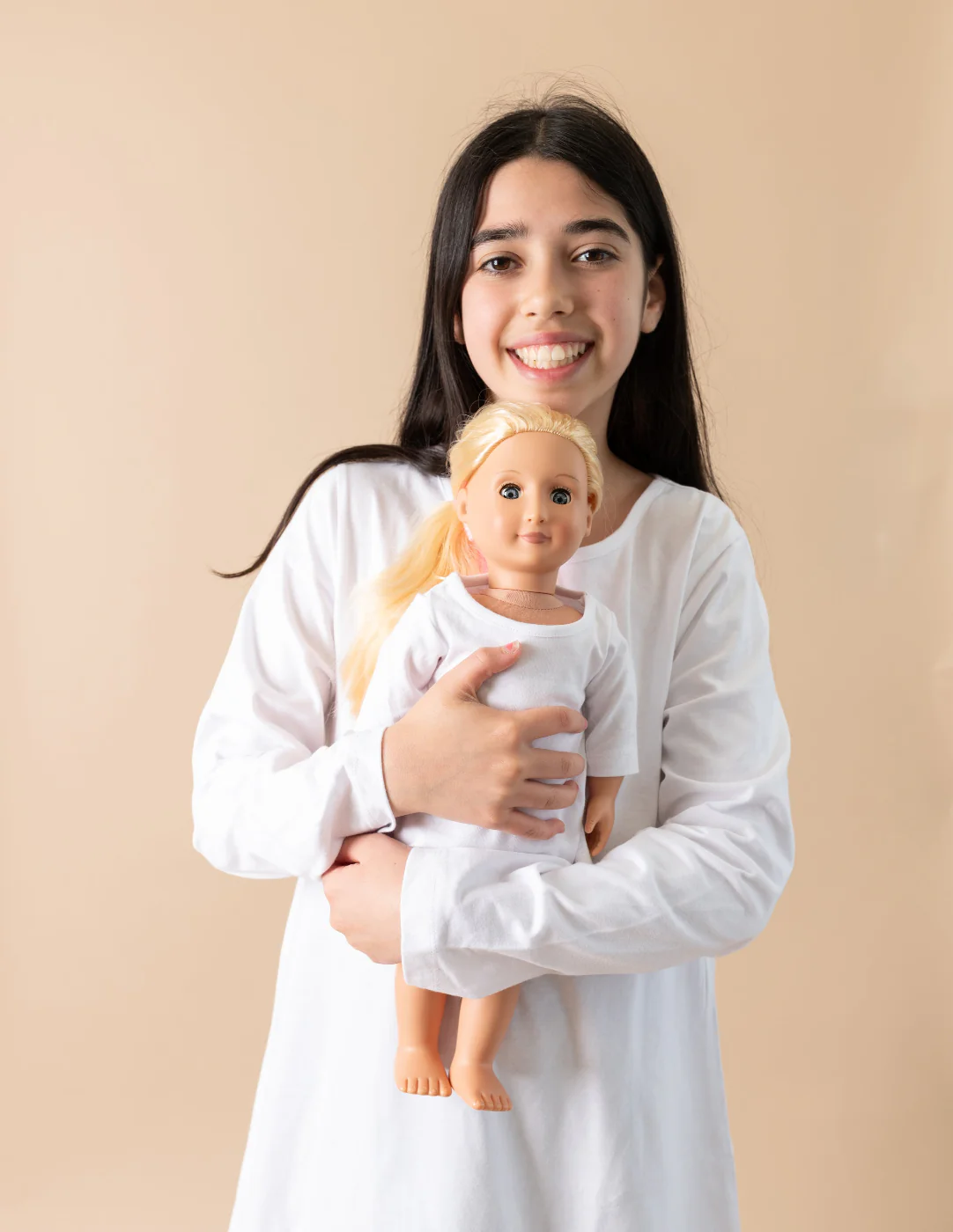 Matching Girl and Doll Solid Color Dress - Image 3