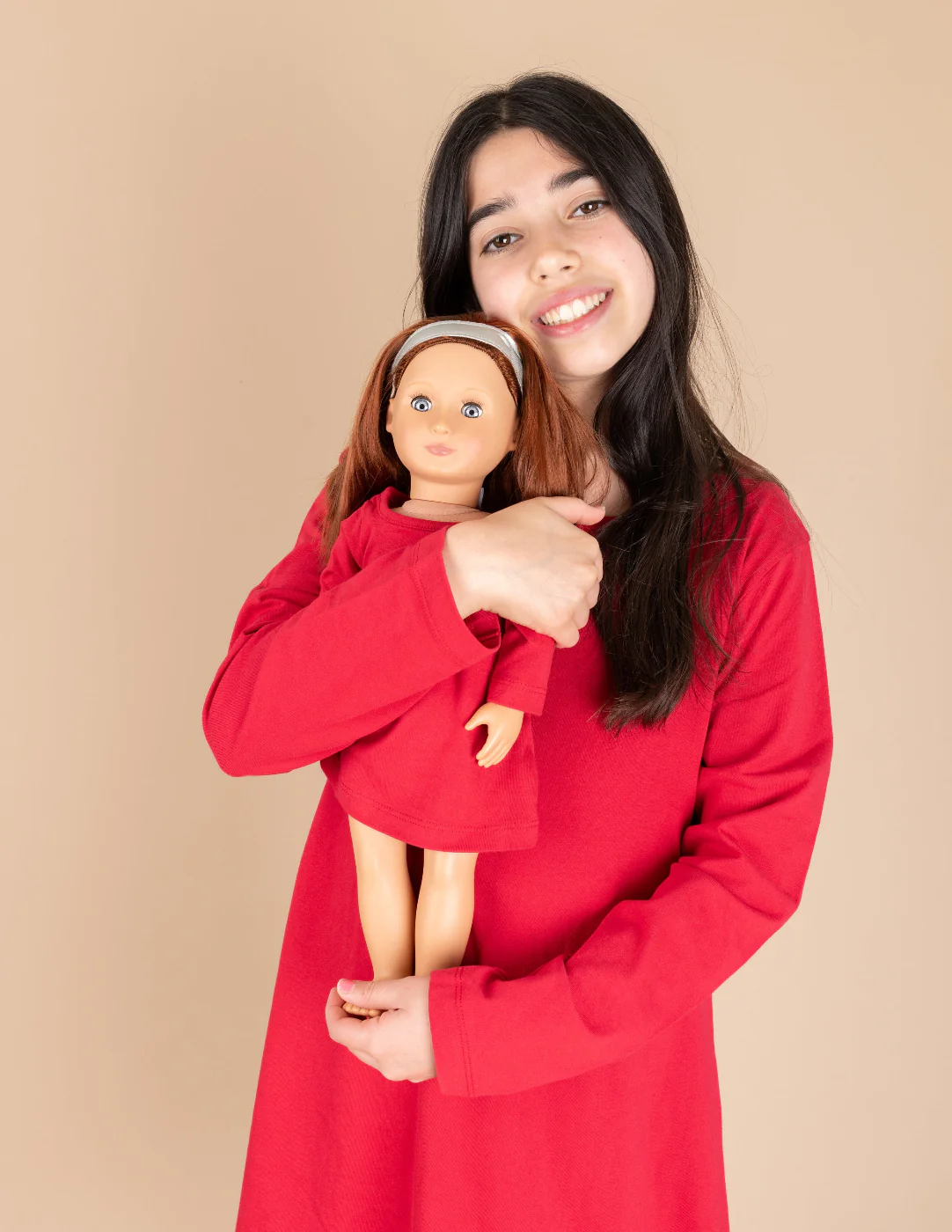 Matching Girl and Doll Solid Color Dress - Image 6