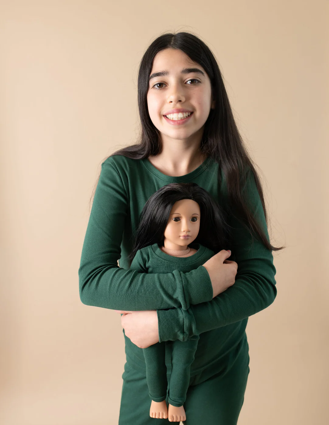 Matching Girl and Doll Solid Color Pajamas - Image 3