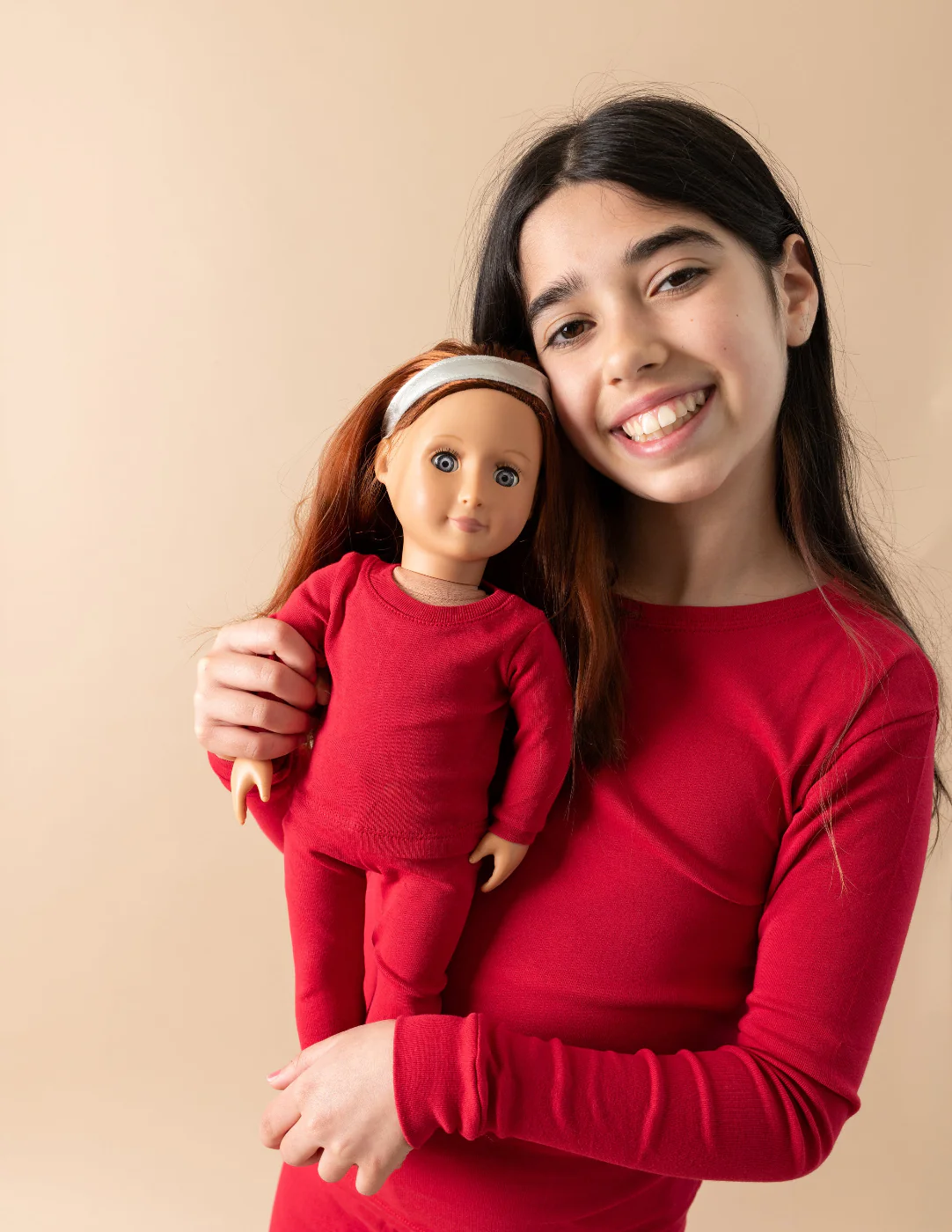 Matching Girl and Doll Solid Color Pajamas - Image 6