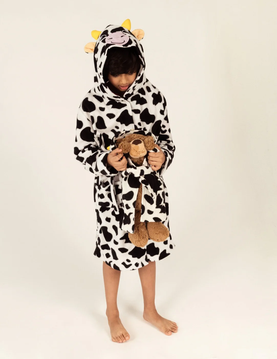 Girl and Doll Fleece Hooded Animal Robes - Image 2