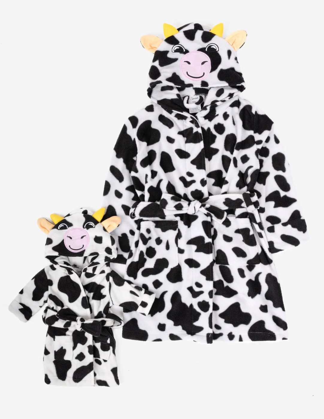 Girl and Doll Fleece Hooded Animal Robes - Image 3