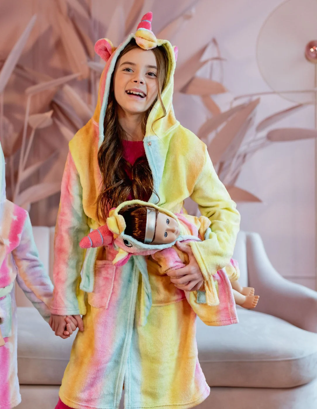 Girl and Doll Fleece Hooded Robes - Image 2
