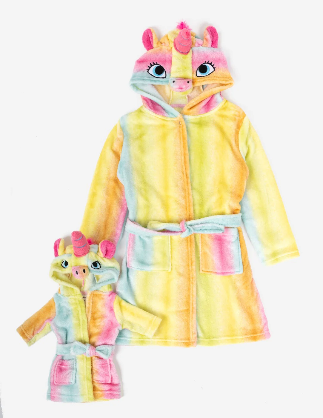 Girl and Doll Fleece Hooded Robes - Image 3