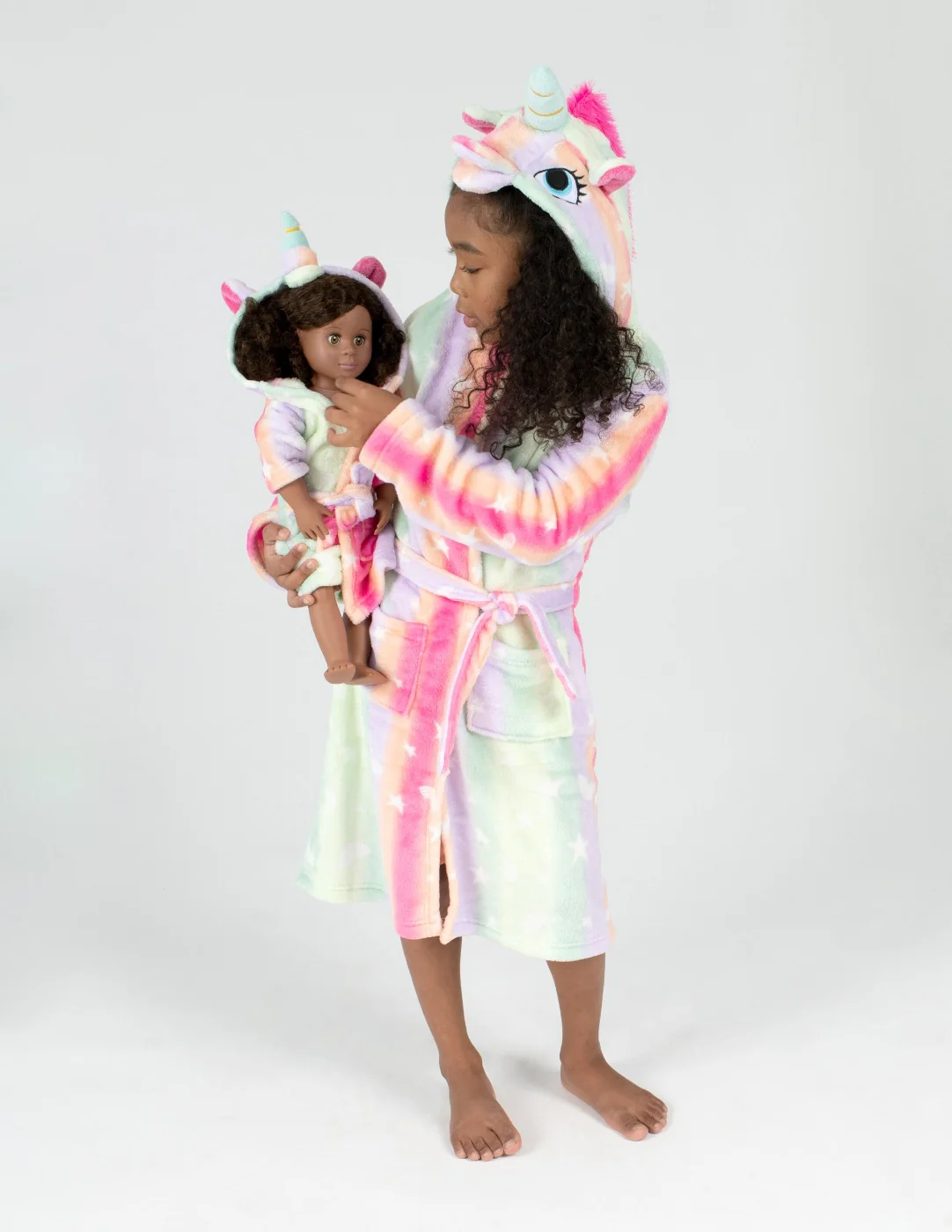 Girl and Doll Fleece Hooded Robes - Image 4
