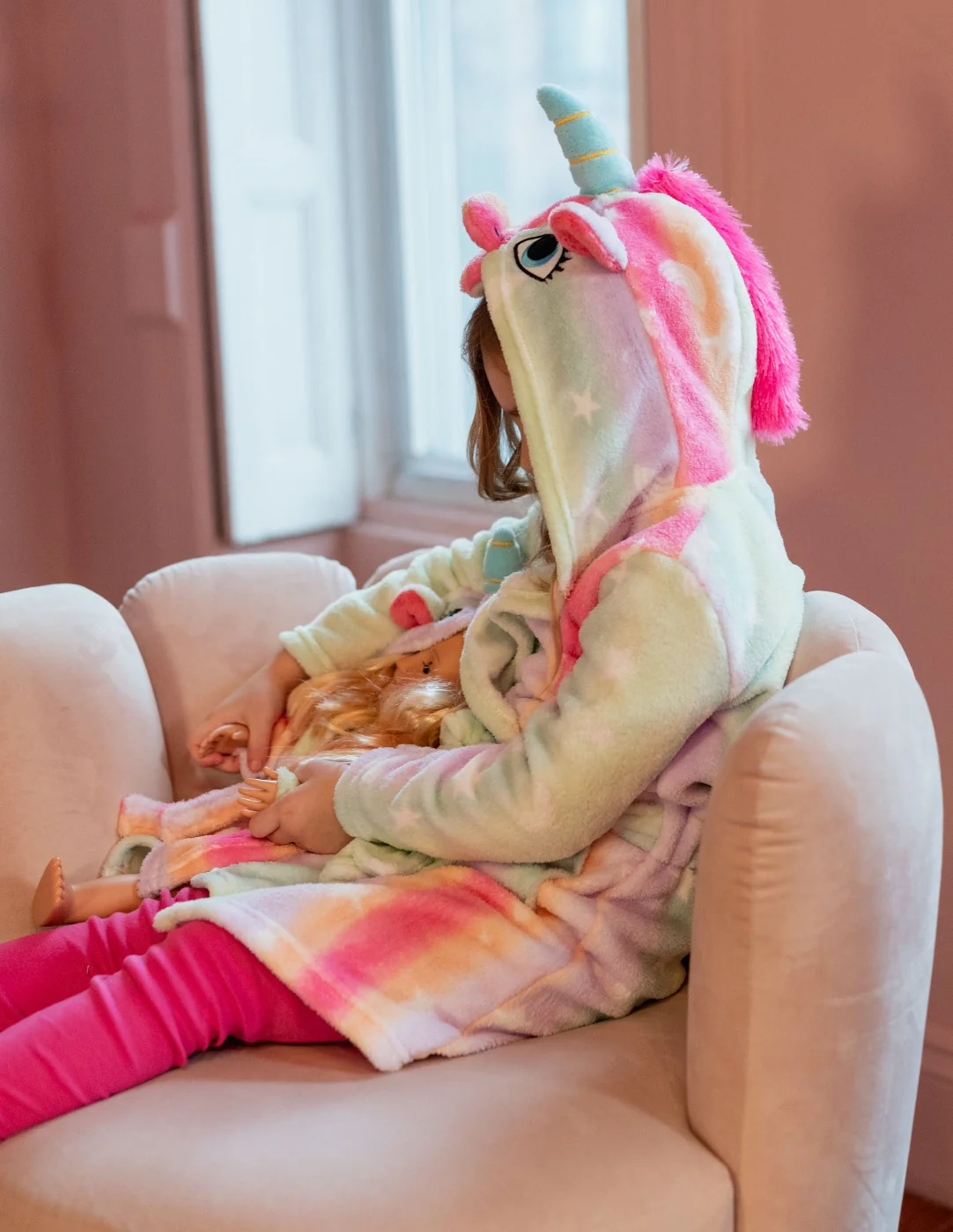 Girl and Doll Fleece Hooded Robes - Image 5