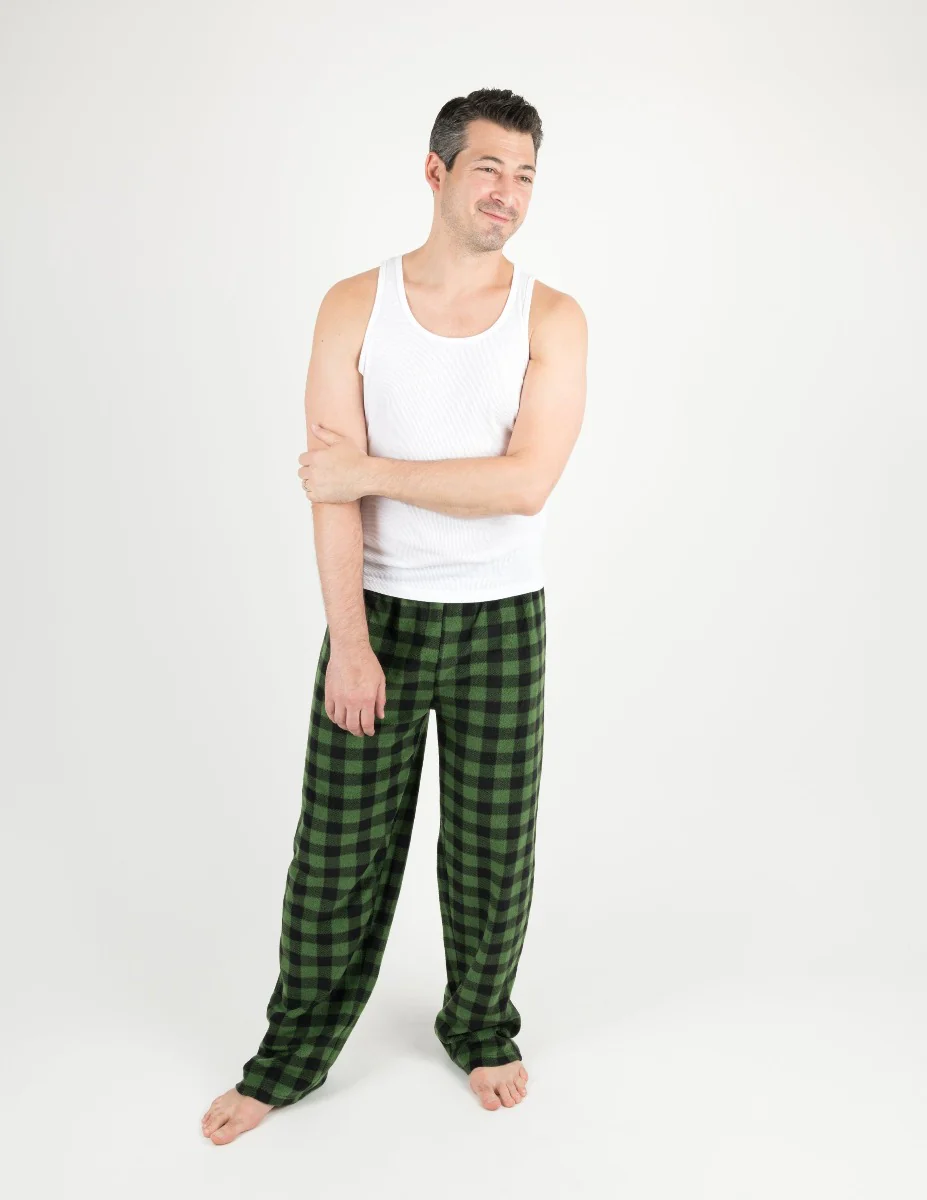 Men's Fleece Plaid Pants - Image 3