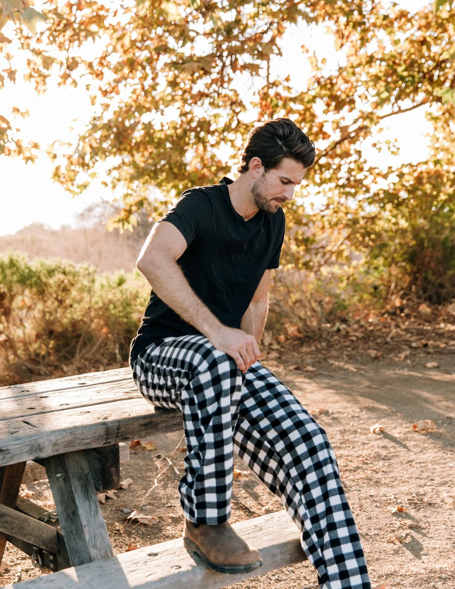 Men's Fleece Plaid Pants - Image 5