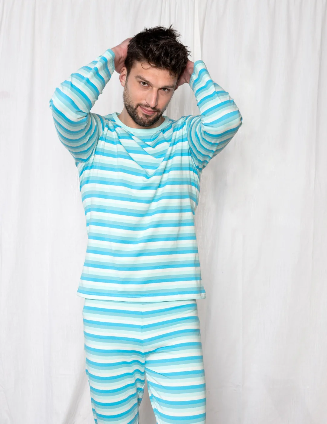 Men's Loose Fit Stripes Pajamas - Image 3