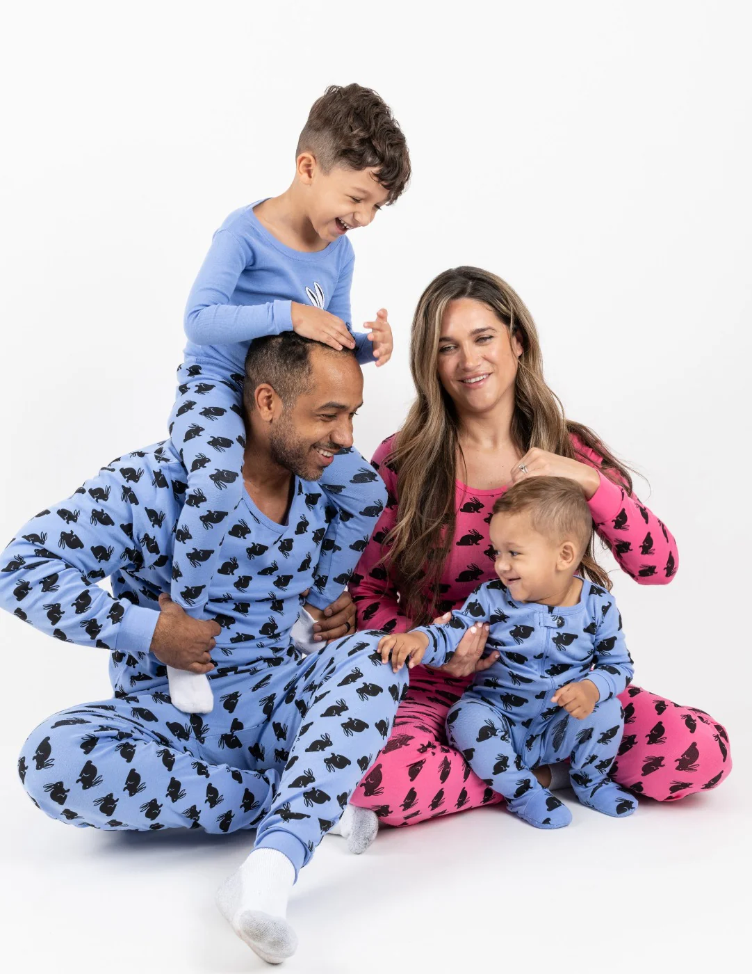 Mens Blue Cotton Bunny Pajamas - Image 3