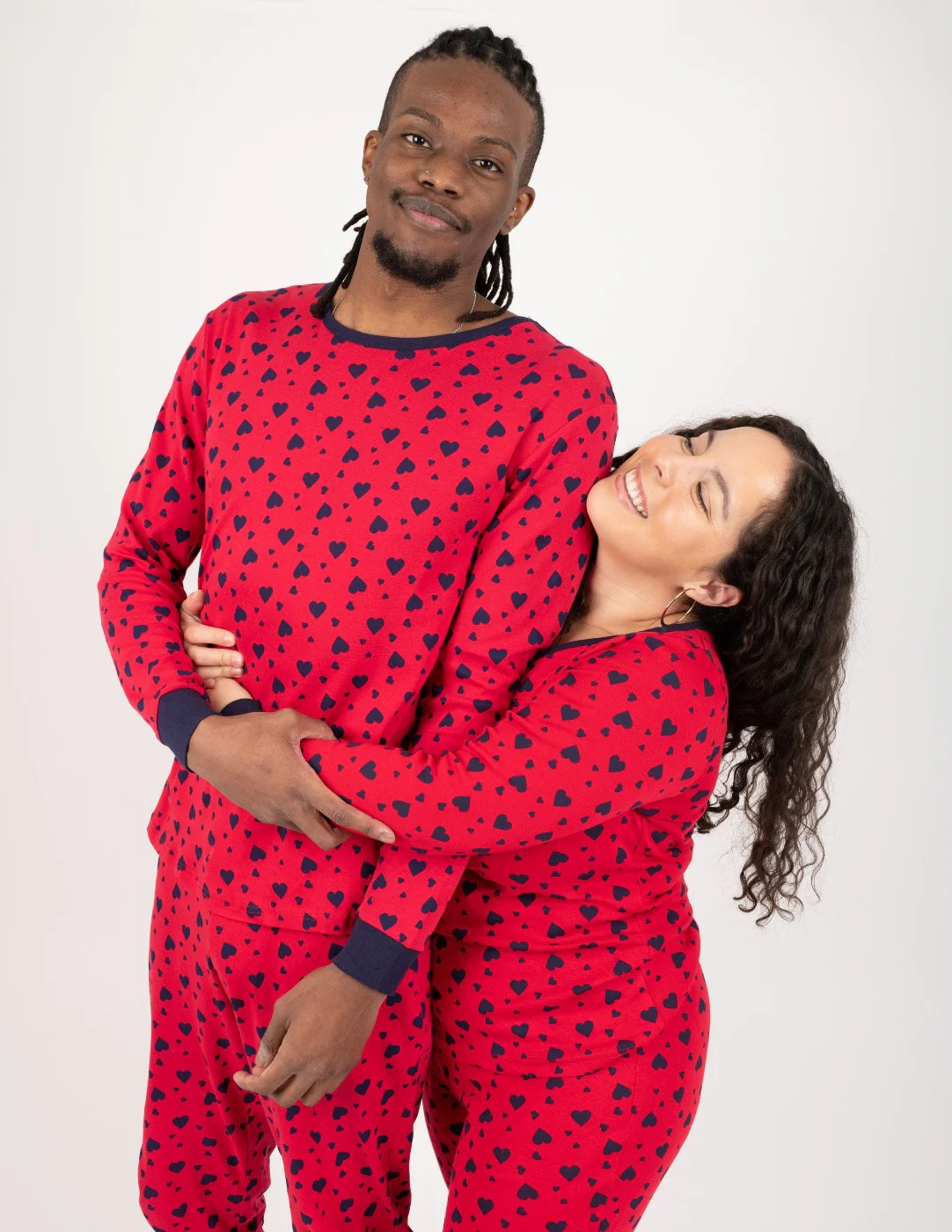 Mens Dark Navy Hearts Pajamas - Image 2