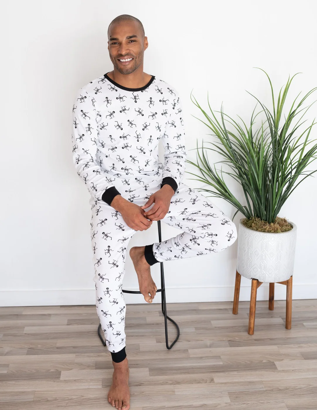 Mens White Skeleton Pajamas - Image 2