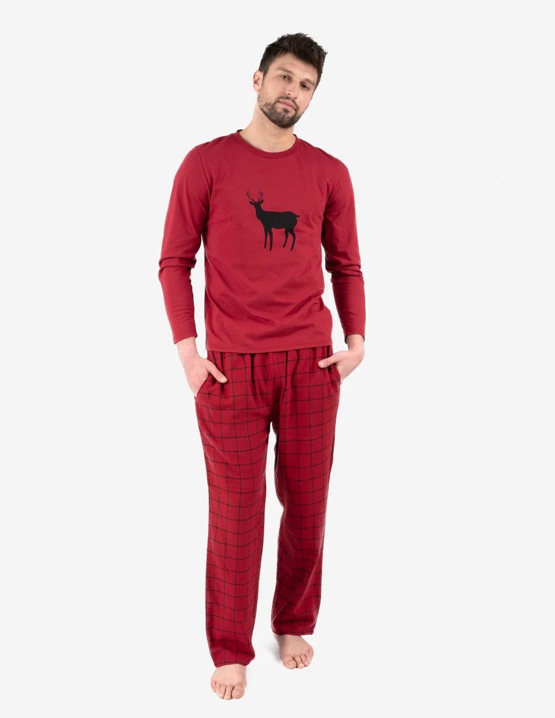 Mens Reindeer Flannel Set - Image 2