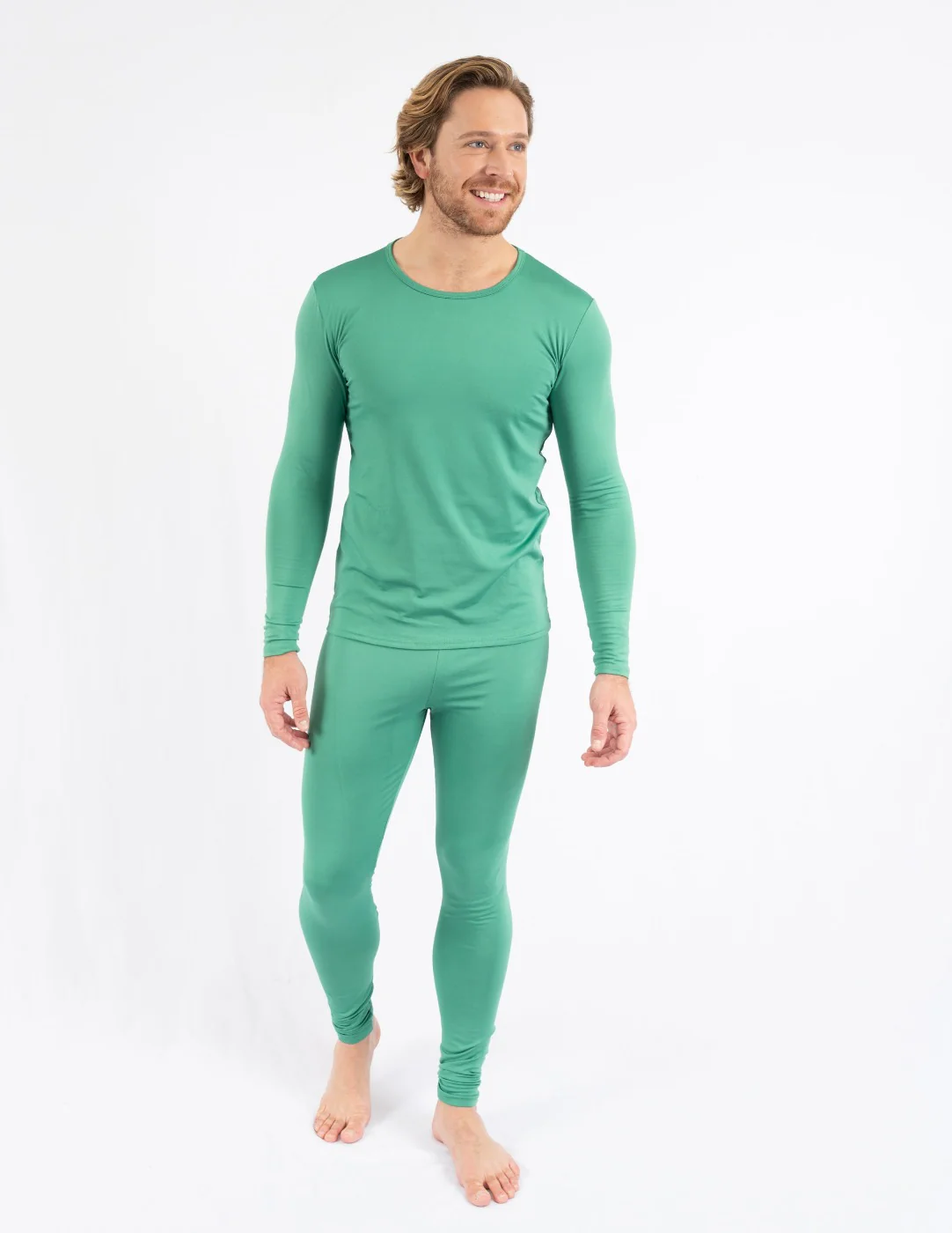 Men's Classic Solid Color Thermal Pajamas - Image 3