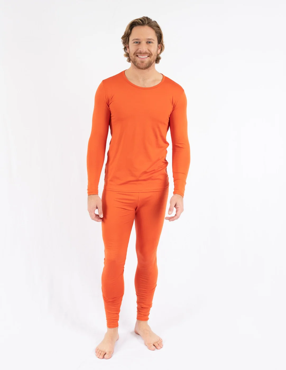 Men's Classic Solid Color Thermal Pajamas - Image 5