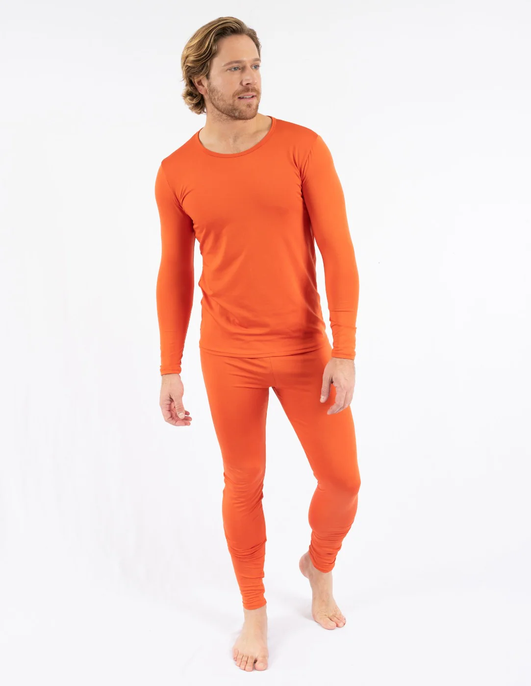 Men's Classic Solid Color Thermal Pajamas - Image 6