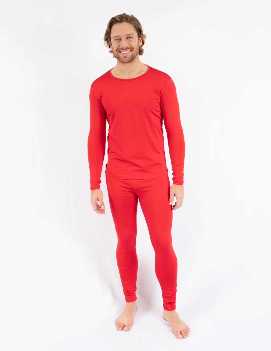 Men's Classic Solid Color Thermal Pajamas - Image 7