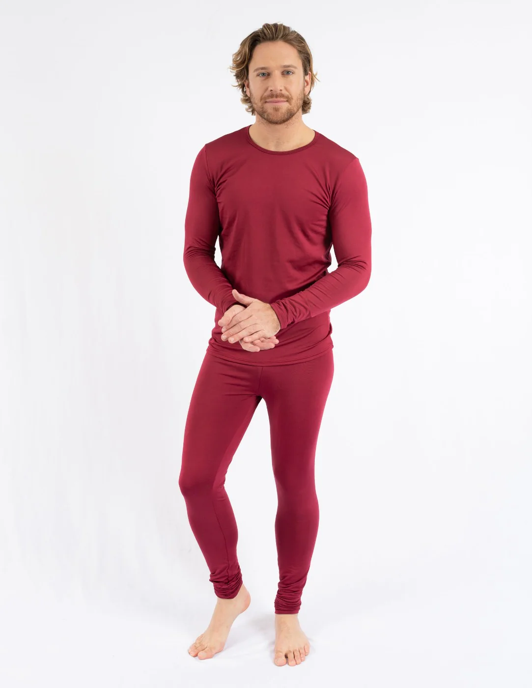 Men's Neutral Solid Color Thermal Pajamas - Image 12