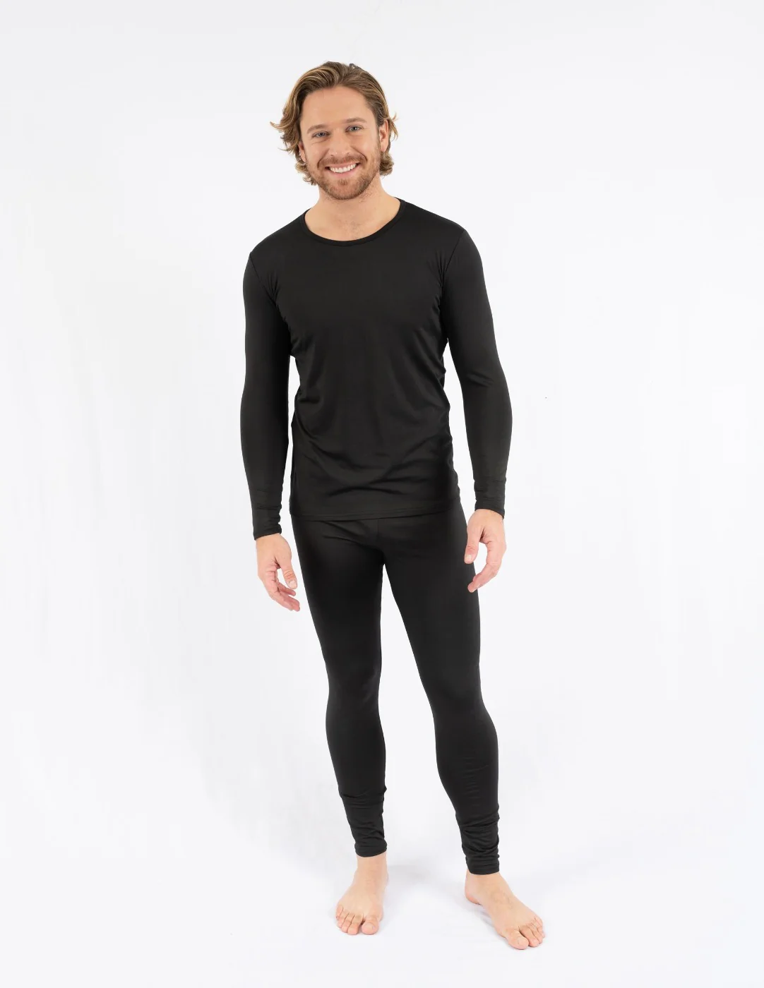Men's Neutral Solid Color Thermal Pajamas - Image 6