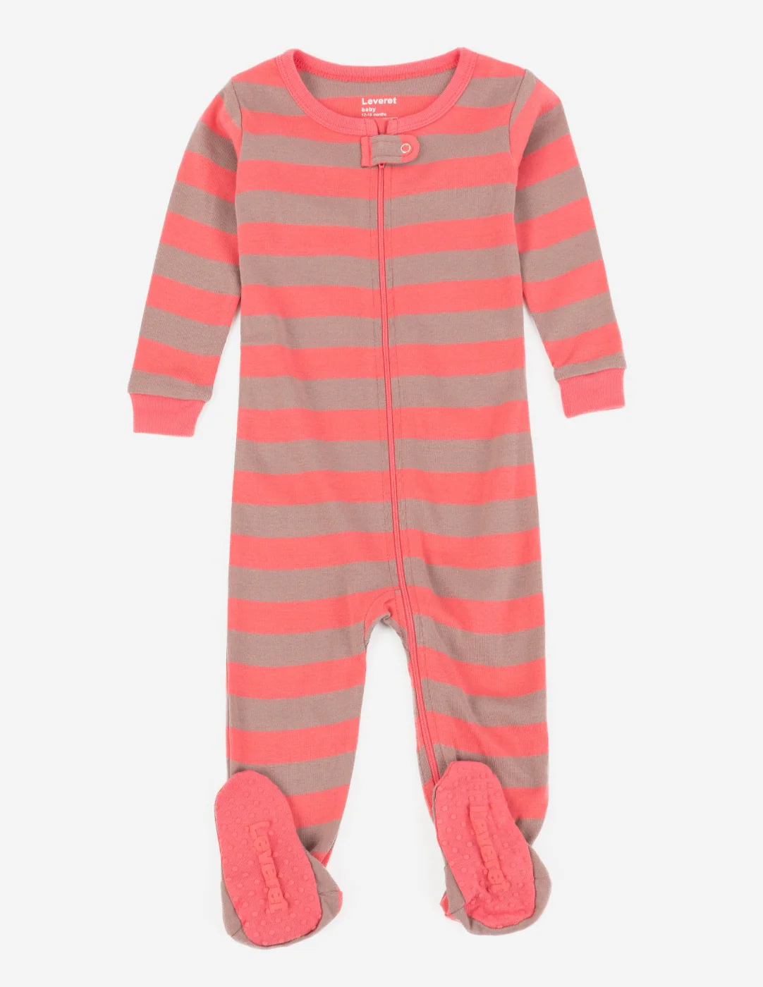 Baby Footed Pink Striped Pajamas - Image 4