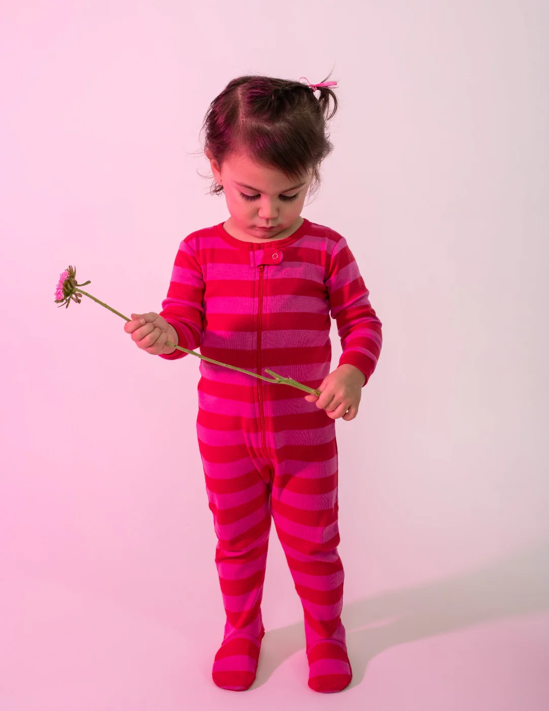 Baby Footed Pink Striped Pajamas - Image 5