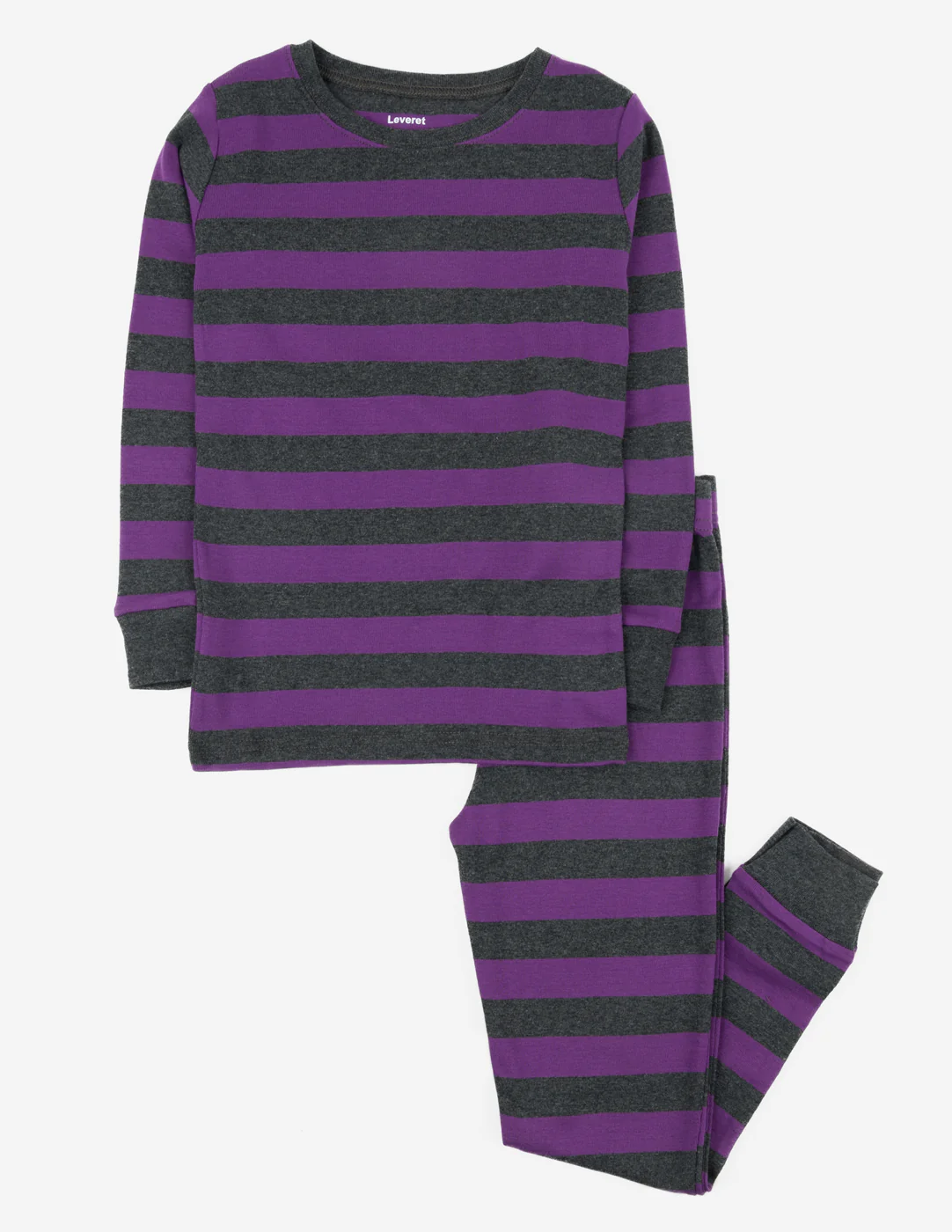 Purple Striped Cotton Pajamas - Image 3