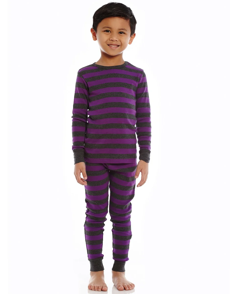 Purple Striped Cotton Pajamas - Image 4