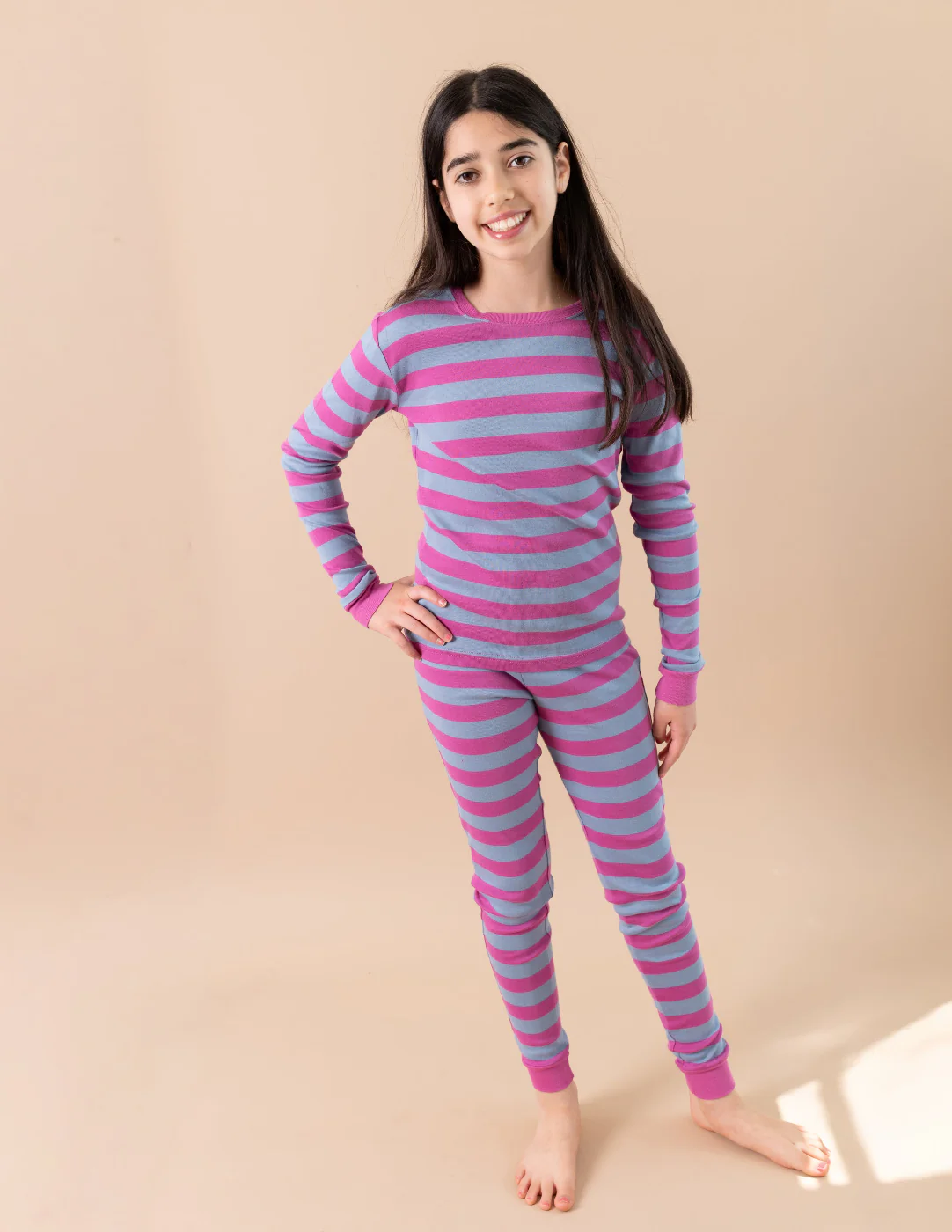 Purple Striped Cotton Pajamas - Image 5