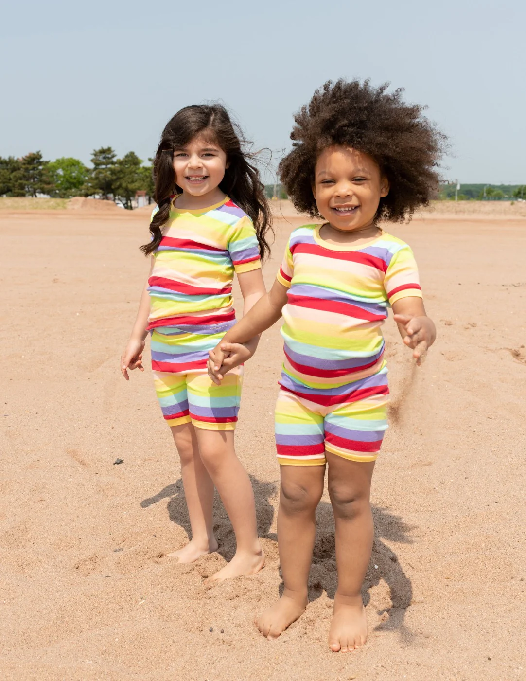 Short Sleeve Rainbow Cotton Pajamas - Image 3