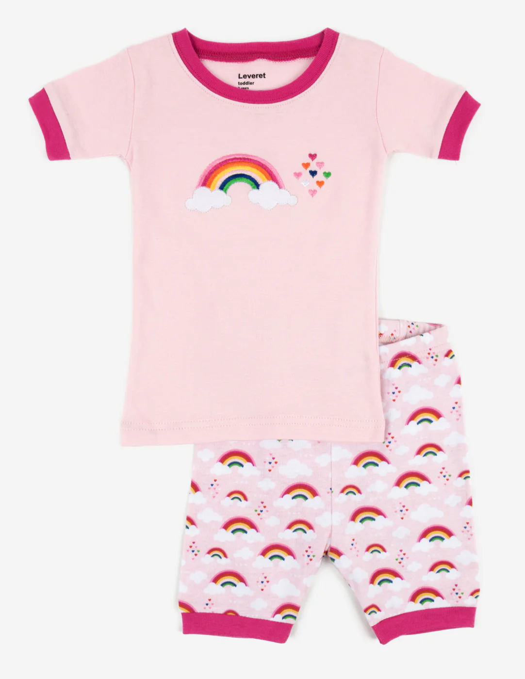 Short Sleeve Rainbow Cotton Pajamas - Image 7