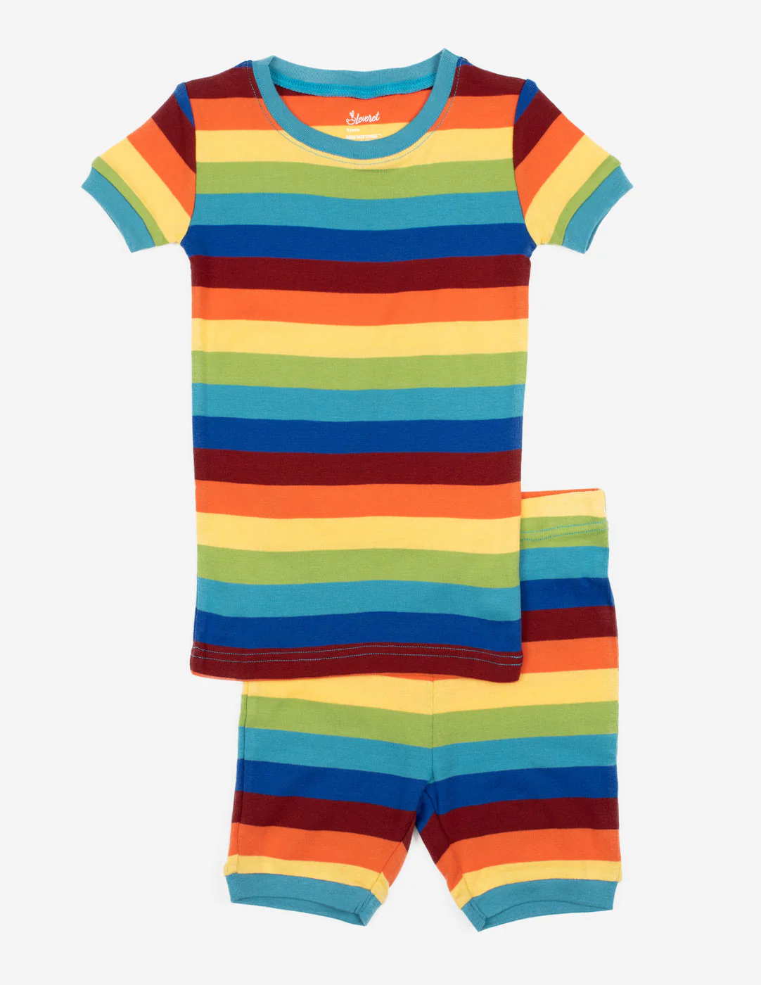Short Sleeve Rainbow Cotton Pajamas - Image 9