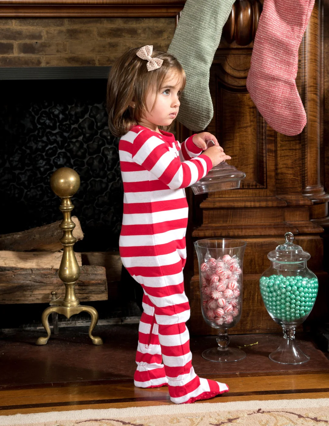 Baby Footed Red Striped Pajamas - Image 5