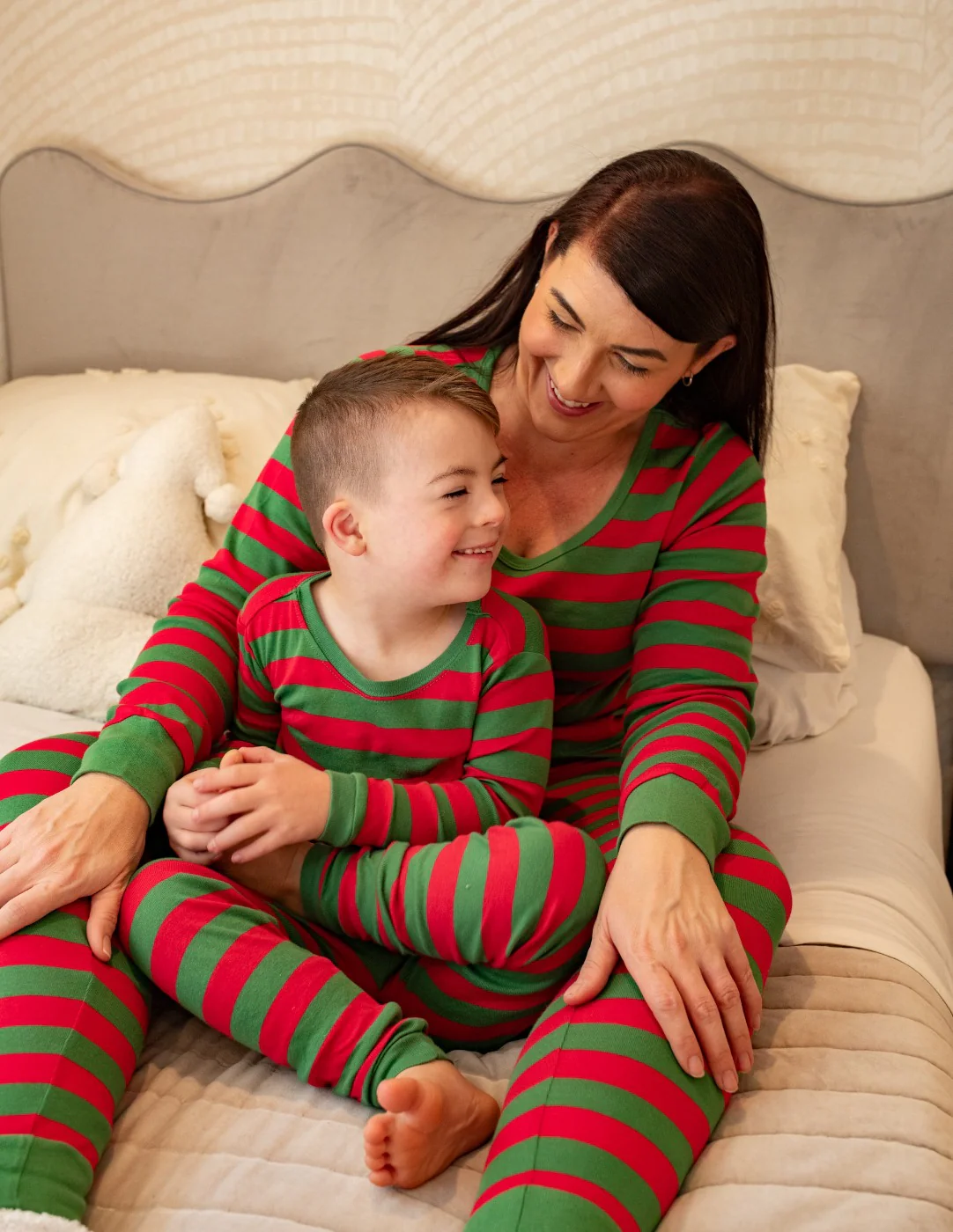 Women's Red Cotton Stripes Pajamas - Image 15