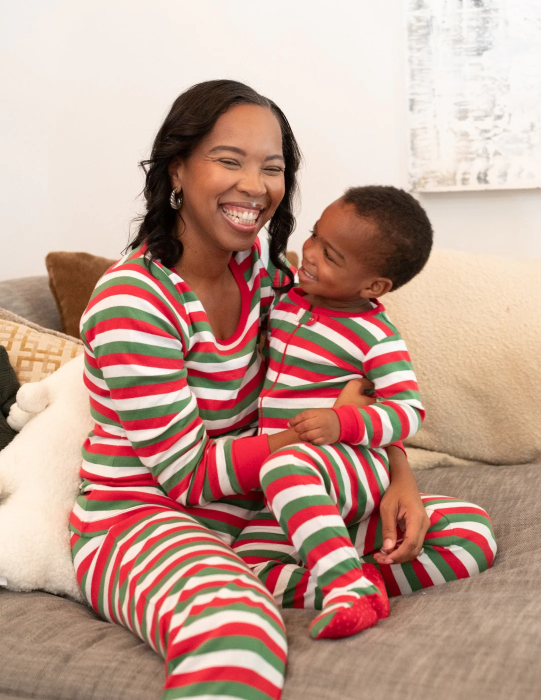 Women's Red Cotton Stripes Pajamas - Image 9
