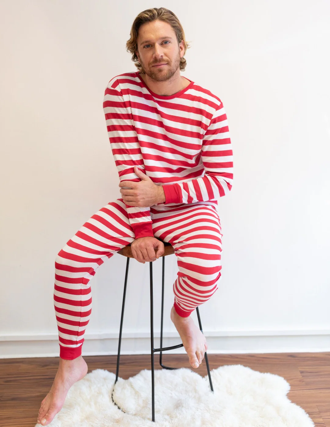 Men's Red & White Stripes Pajamas - Image 4