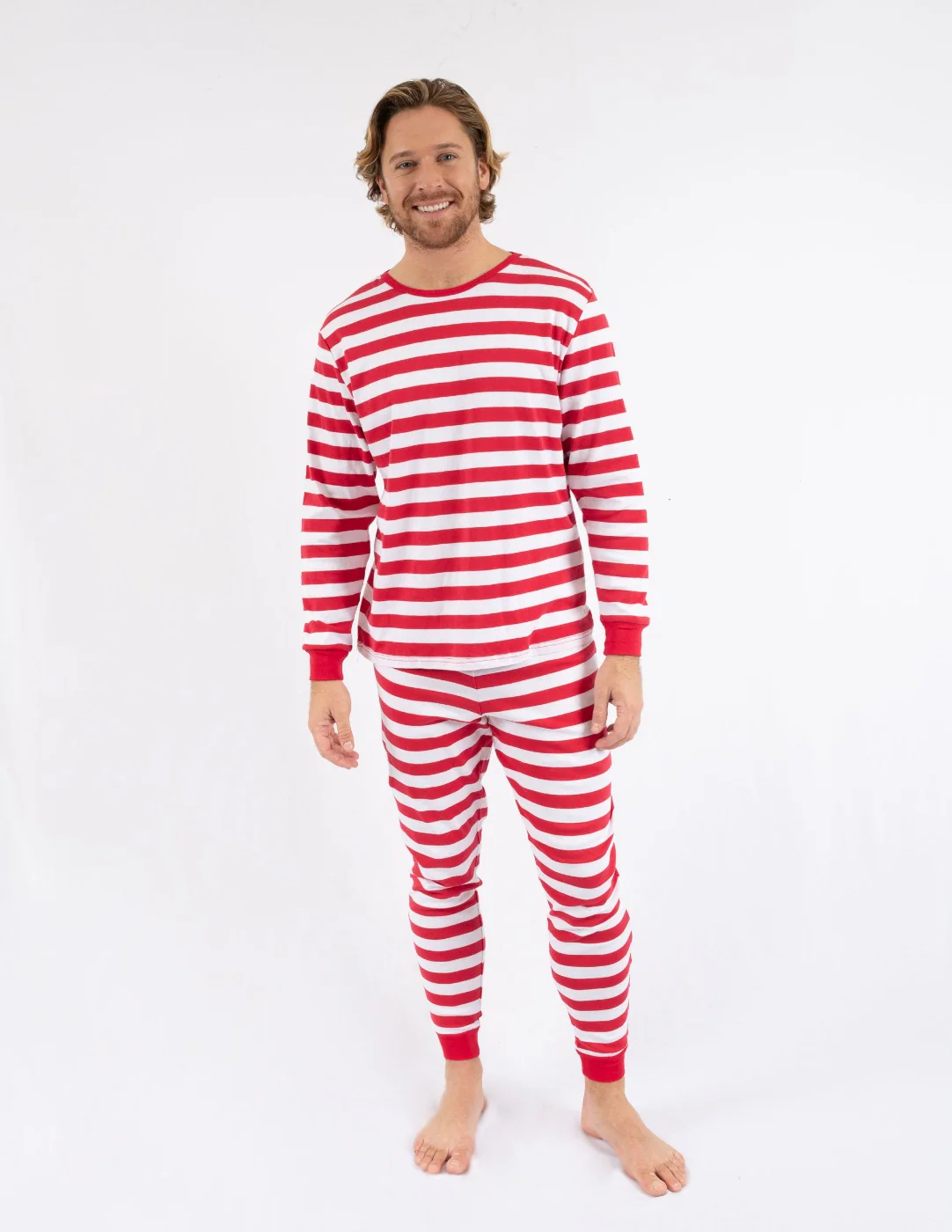 Men's Red & White Stripes Pajamas - Image 6