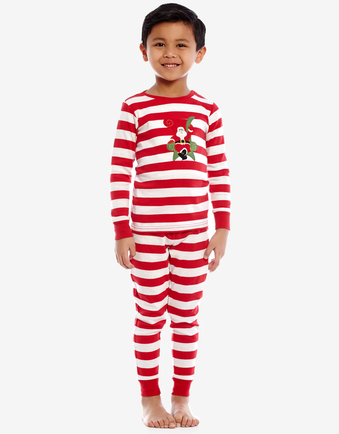 Red & White Striped Cotton Pajamas - Image 2