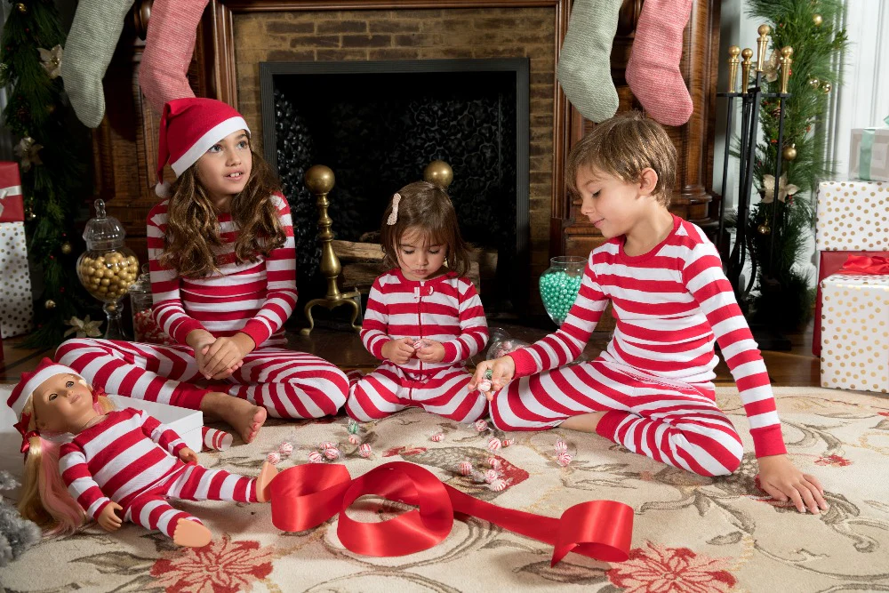 Red & White Striped Cotton Pajamas - Image 6