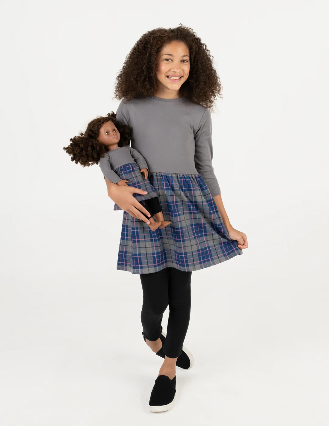 Matching Girl & Doll Plaid Cotton Skirt Dress - Image 10