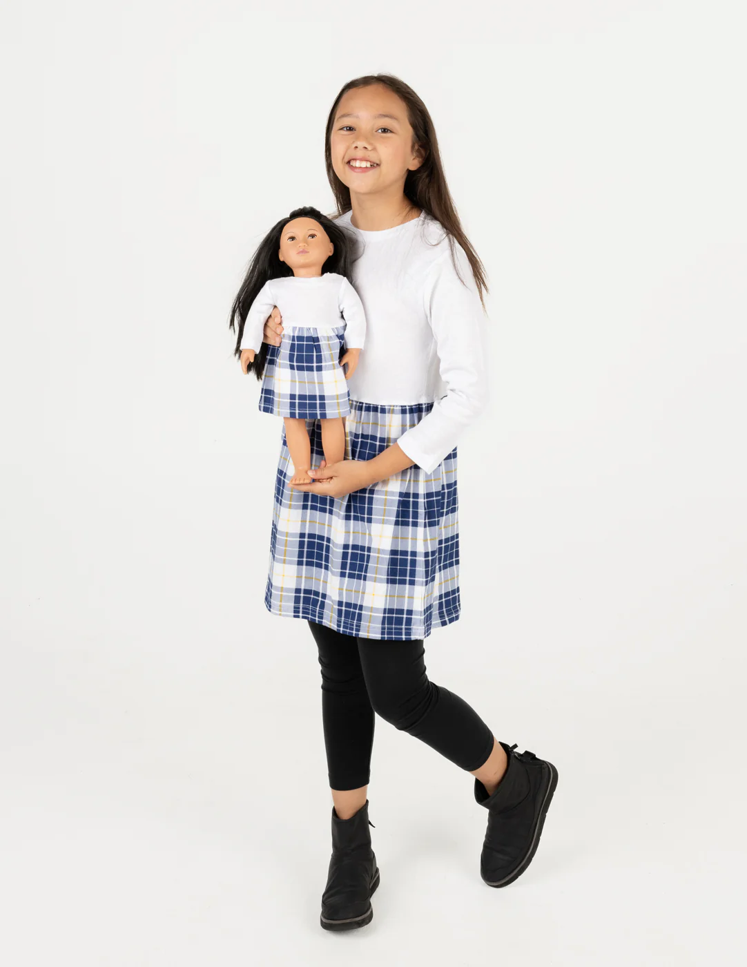 Matching Girl & Doll Plaid Cotton Skirt Dress - Image 12