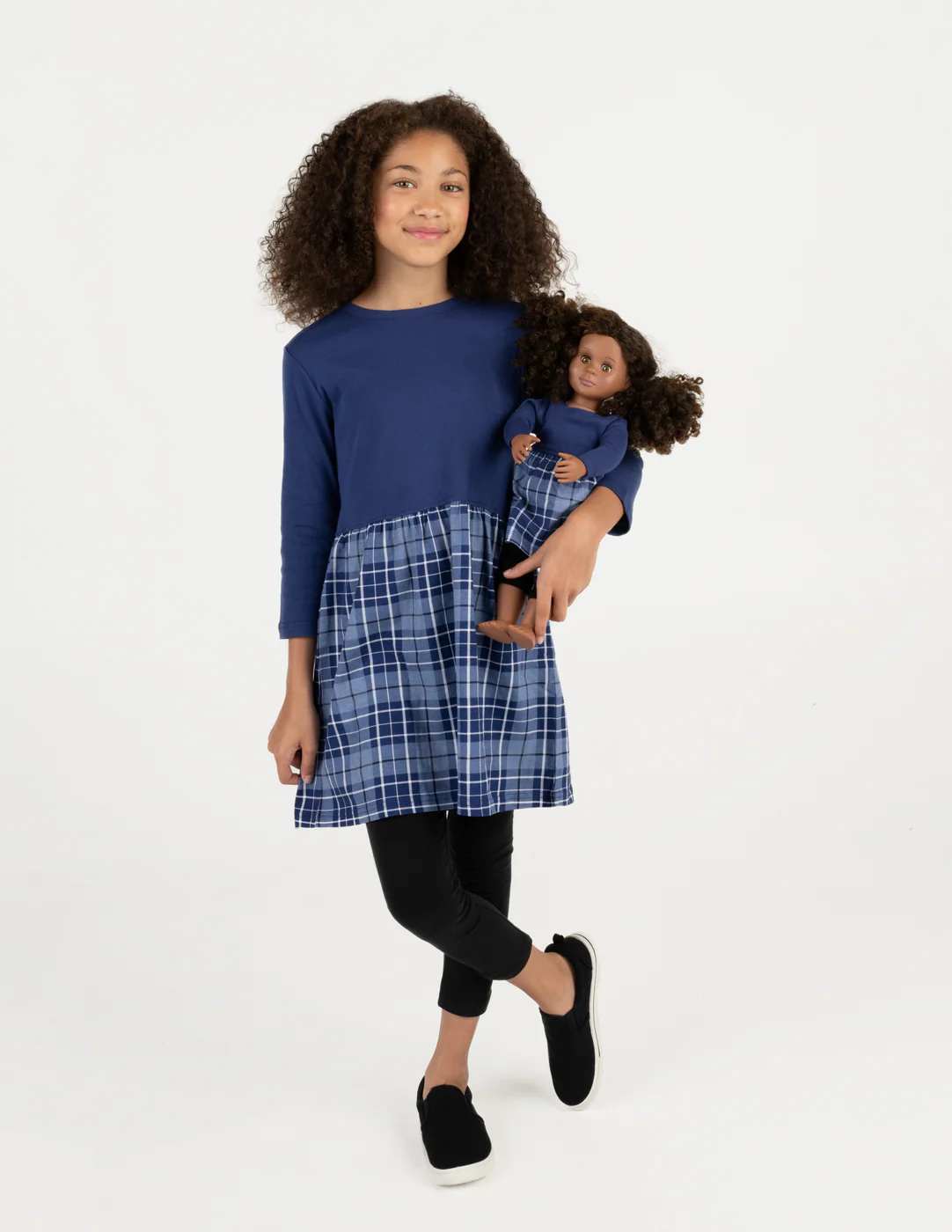 Matching Girl & Doll Plaid Cotton Skirt Dress - Image 14