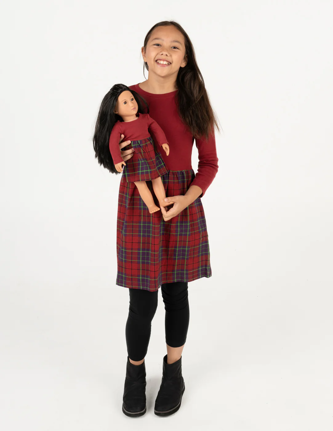Matching Girl & Doll Plaid Cotton Skirt Dress - Image 5