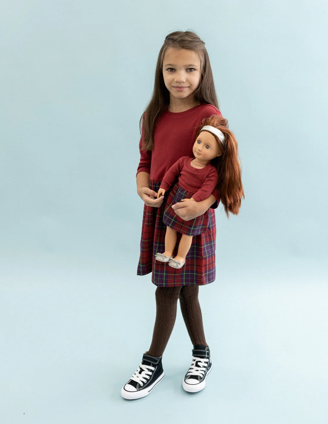 Matching Girl & Doll Plaid Cotton Skirt Dress - Image 6
