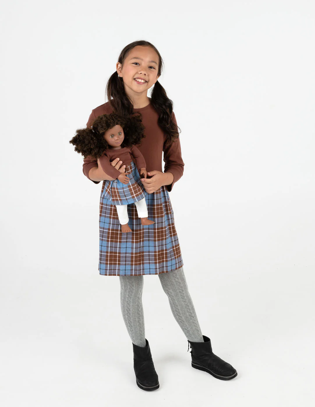 Matching Girl & Doll Plaid Cotton Skirt Dress - Image 7