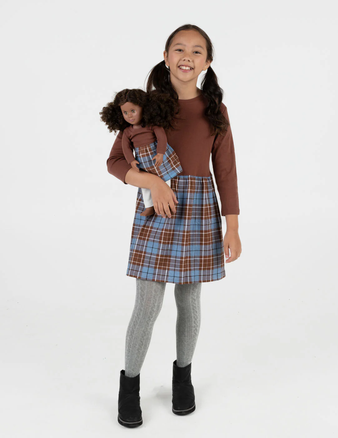 Matching Girl & Doll Plaid Cotton Skirt Dress - Image 8