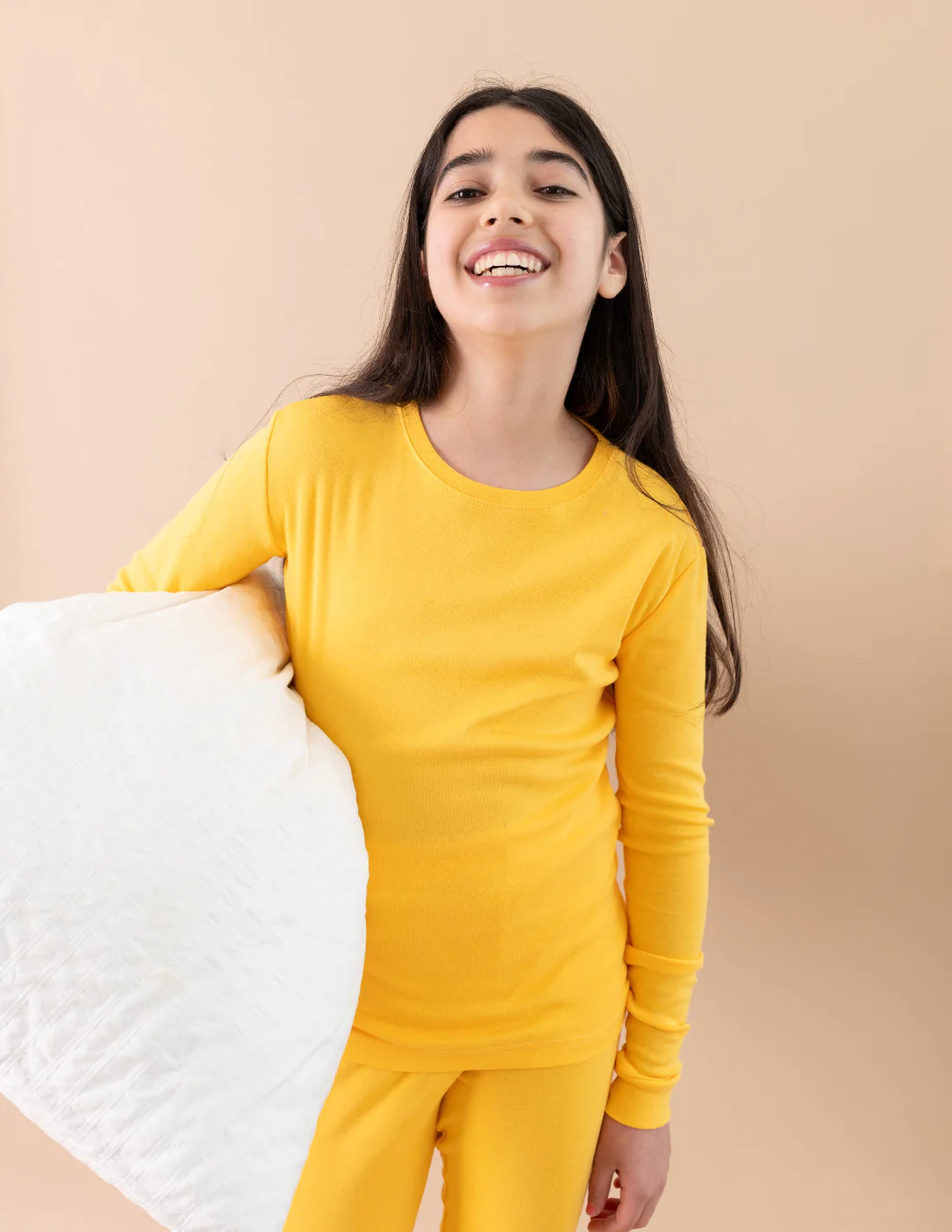 Solid Color Classic Cotton Pajamas - Image 3